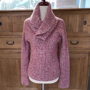 SOLD Elie Tahari Cowl / Funnel neck red marled …